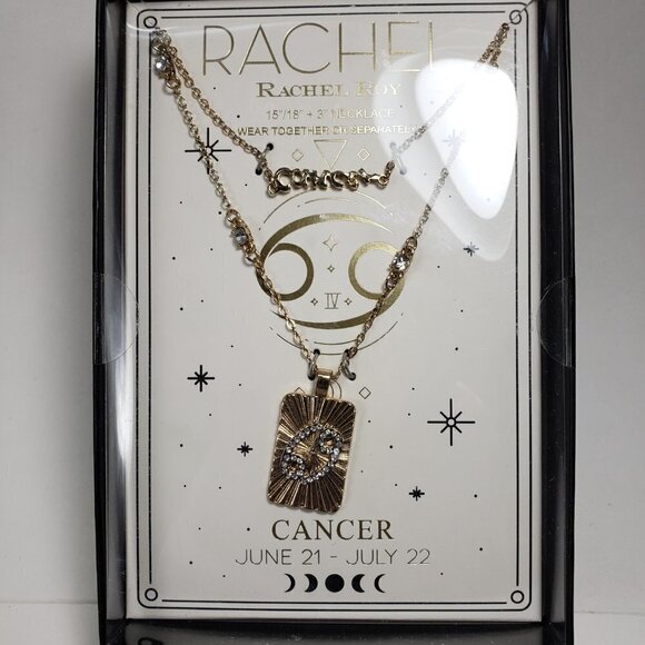Rachel Roy's Gold Tone Multi-Layered Necklace Cancer Horoscope Pendants - Women - Picture 4 of 8